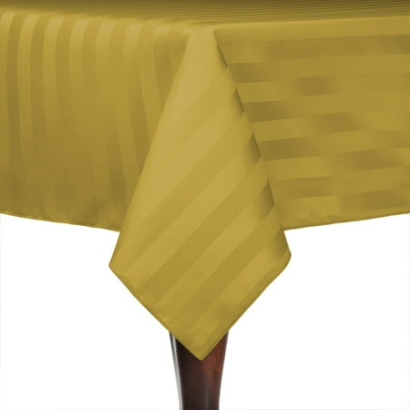 

Ultimate Textile (3 Pack) Satin-Stripe 72 x 120-Inch Rectangular Tablecloth - for Wedding and Catering Hotel or Home Dining use Gold