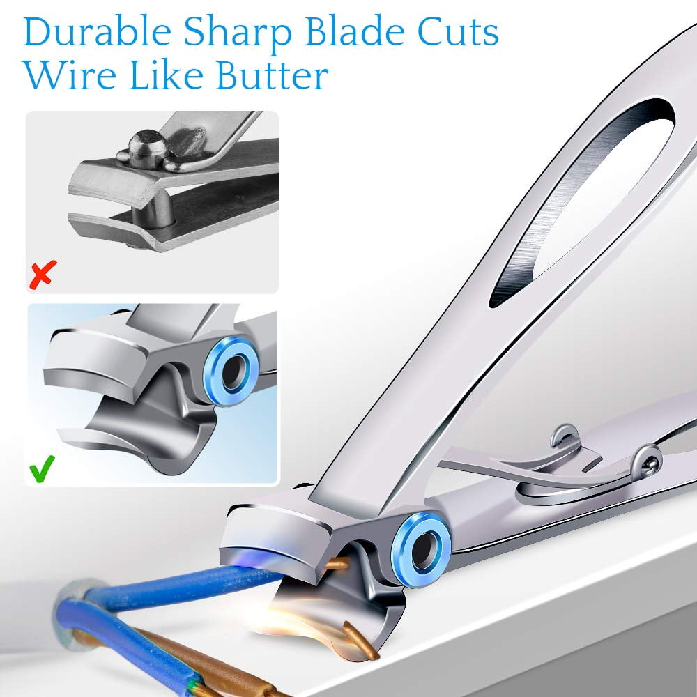 TureClos Self-locking Folding Large Mouth Nail Clipper Anti-splash  Stainless Steel Nail Clippers Nail Cutter - Walmart.com