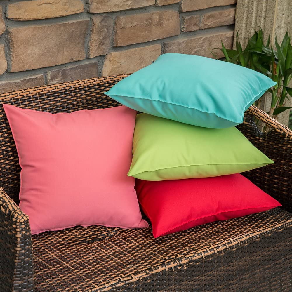 JVVMNJLK Pack of 2 Decorative Outdoor Waterproof Pillow Covers for Patio Seating Tent Balcony Couch Sofa Porch Swing Black Garden Cushion Sham Throw Pillowcase 16x16 Inch 