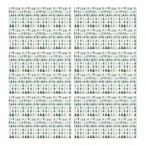 Green Christmas Tree Pattern Summer Placemats Table Placemats Set Of 6-Linen Kitchen Washable Placemats Table Mats 11.8"x17.7" Non-Slip Heat Resistant