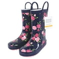 thumbnail image 2 of Hudson Baby Girls Rain Boots, Midnight Pink Roses, 9 Toddler, 2 of 4
