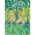 thumbnail image 3 of Otto Mueller 14x18 Black Modern Framed Museum Art Print Titled - Two Girls Files (1925), 3 of 5