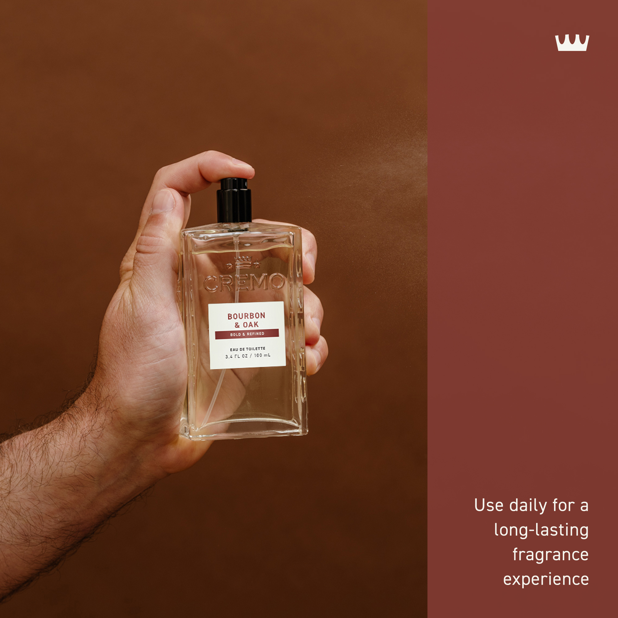 Cremo Bourbon and Oak Spray Cologne for Men, 3.4 fl oz photo 6
