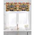 thumbnail image 2 of Orange Yellow Black Botanical Kitchen Valances for Windows Farmhouse Linen Window Valance Curtain for Living Room Window Treatment Tropical Summer Wildflower Valance Rod Pocket Topper, 60 x 18 Inch, 2 of 6