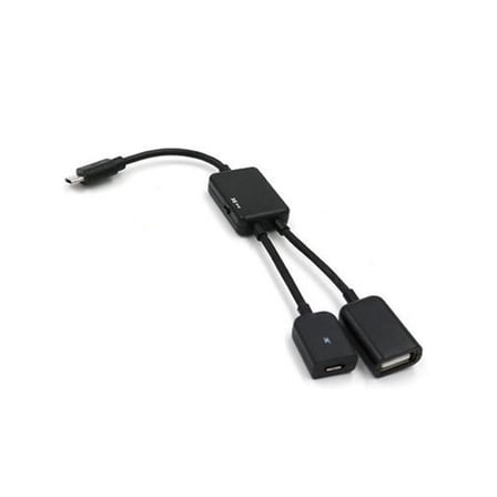 Tineasur Sturdy Black Otg Cable Converter for Charging and USB Data Synchronization