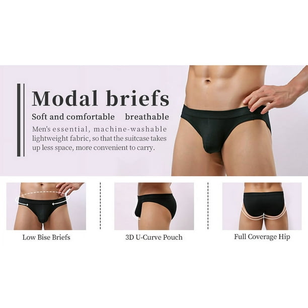 信頼への信頼 Men's Yuyangdpb Soft, Briefs Modal Lightweight Rise, Low 服＆ファッション小物