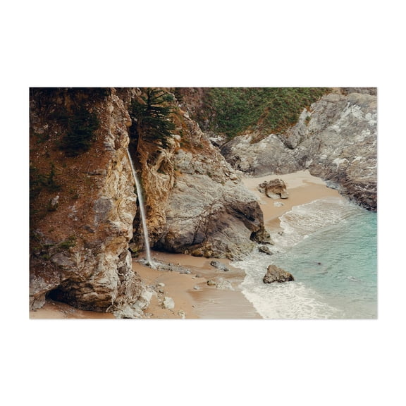 McWay Falls - California Photography Waterfall Coastal Nature Ocean Beach Seascape Wilderness Unframed Wall Art Print 5 x 7 inches