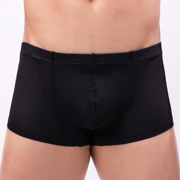 Vedolay Mens Panties Mens Thermal Pants Striped Men's Color Half Waist Bikini Low Men's Briefs,Black L