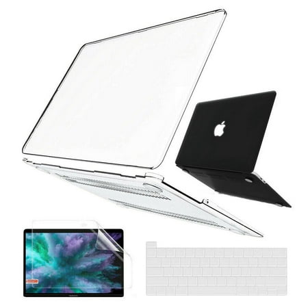 IClover New 2020 MacBook Pro 13.3" Case A2338 M1 A2251 A2289, Slim Hard PC Shell Laptop Cover & Keyboard Skin & Screen Protector Full Protection for Macbook Pro 13 Touch ID Touch Bar, Crystal Clear