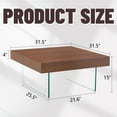 thumbnail image 4 of Tcbosik Modern Coffee Table, Small Cocktail Table with Tempered Glass Legs, 31.5 inch Square Center Table for Small Space, Living Room, Bedroom, Walnut, 4 of 10