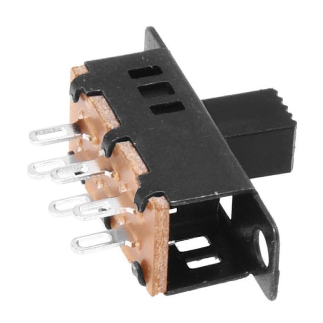 10Pcs High Knob 6 Pin 3 Position DPDT Panel Slide Switch 0.5A 50V DC