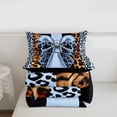 thumbnail image 5 of Erosebridal Jungle Leopard Printed Queen Comforter Set,Blue Cheetah Pattern Bowknot Bedding Comforter Set For Kids,Reversible black,3-Piece, 5 of 7