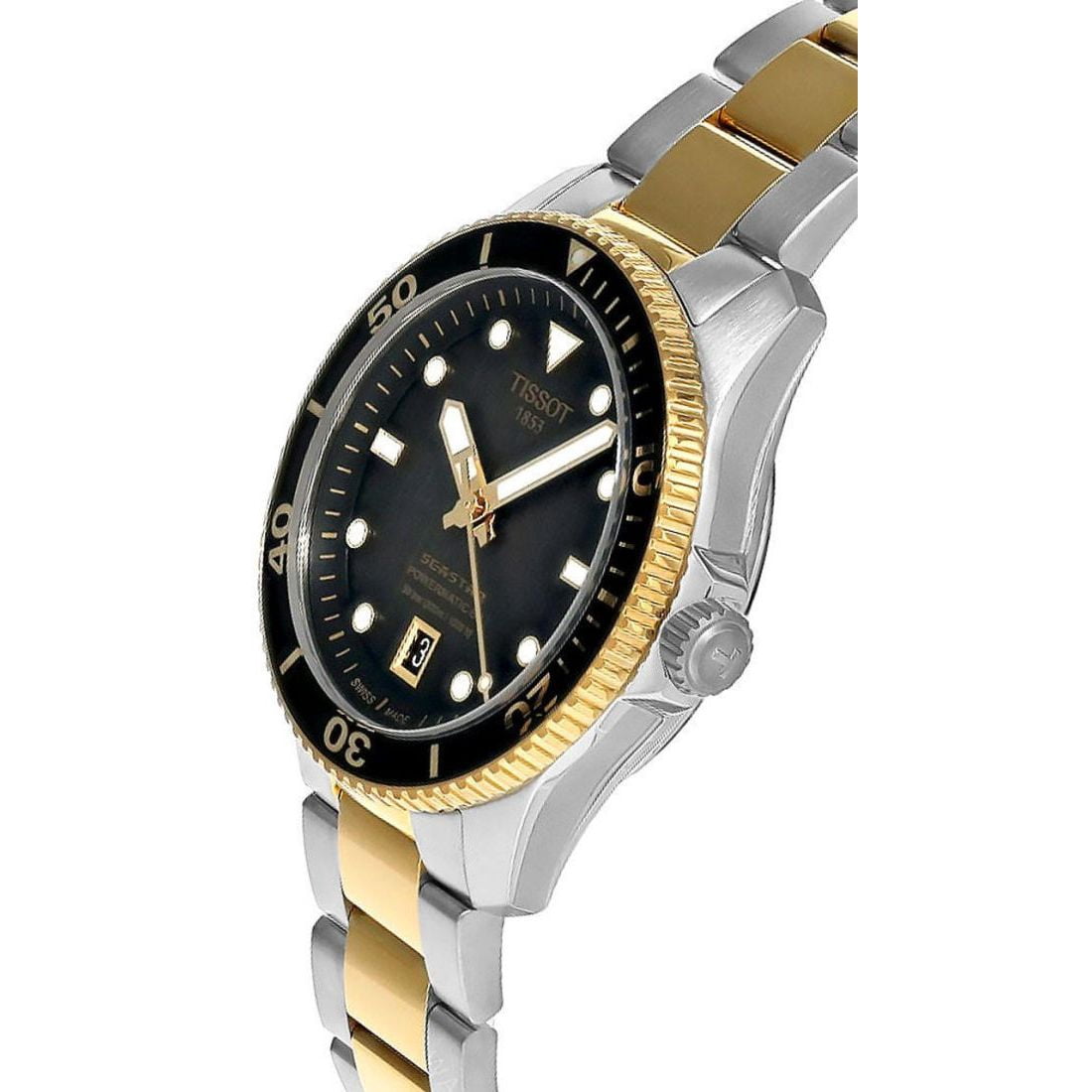 Tissot Seastar 1000 Powermatic 80 Automatic Black Dial Two-Tone Steel Men's Watch T120.807.22.051.00