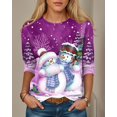thumbnail image 5 of Sudadera navideña con cuello redondo para mujer, estampado de muñeco de nieve, manga larga, Navidad, fin de semana, vacaciones, cuello redondo, regular, primavera y otoño, 5 of 5