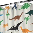 thumbnail image 3 of Beige Cartoon Dinosaurs Palms Pattern Shower Curtain 36"x72" ,Bathroom Decorative Shower Curtains Set with 12 Hooks,Modern Waterproof Washable Shower Curtain, 3 of 6