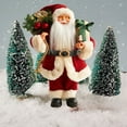 thumbnail image 5 of ​12 Inch Santa Claus Figurine - Premium Cloth Tabletop Decor for Office, Window Display, and Festive Home Scene Setting​​ red, 5 of 7
