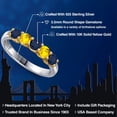thumbnail image 2 of Gem Stone King 925 Silver and 10K Yellow Gold Blue Sapphire and Yellow Sapphire Wedding-Bands Ring for Women | 0.98 Cttw | Round 3.5MM | Gemstone September Birthstone | Size 7, 2 of 6