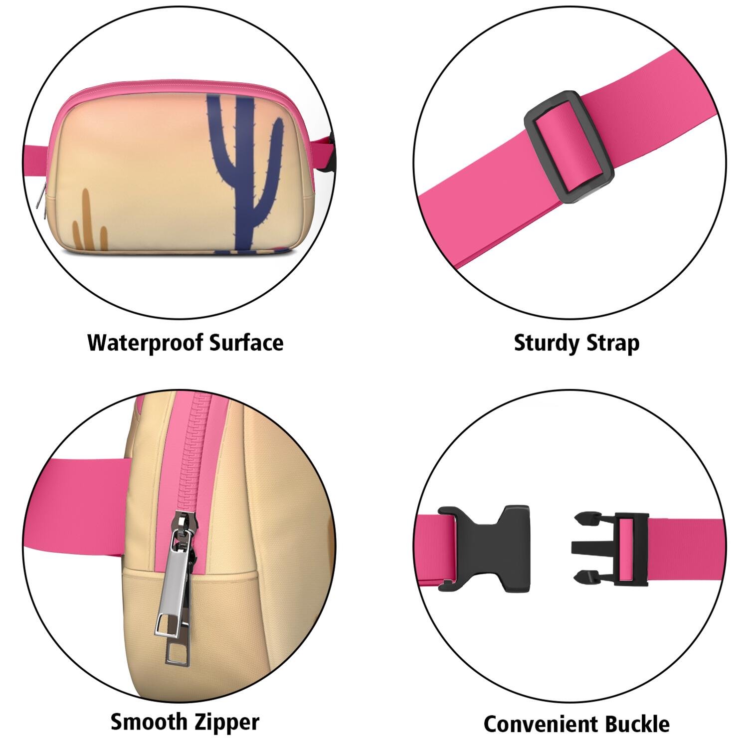 Fanny Packs for Women Fashion Waist Packs Bag with Adjustable Strap Cactus Desert Waterproof Everywhere Crossbody Belt Bag for Outdoor Sports