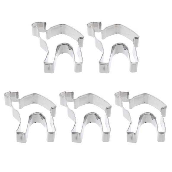 5pcs Stainless Steel Cookie Cutter DIY Biscuit Mould Baking Tools Camel Shape Design for Home (Silver)