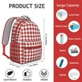 thumbnail image 6 of Red and White Checkered Backpack for School,Cute School Bag,Schoolbag with Adjustable Shoulder Straps & Padded Back,15.3"x11"x6.7", 6 of 6