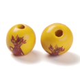 thumbnail image 3 of 200 pc Printed Wood European Beads Large Hole Beads Round Mixed color 15.5~16x14.5mm Hole: 4.5mm, 3 of 3