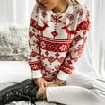 thumbnail image 1 of Suéter de manga larga con estampado de copo de nieve para la familia, jerséis de cuello redondo, Tops de punto, Atuendo para padres e hijos, Tops de invierno, 1 of 4