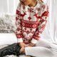 thumbnail image 3 of Suéter navideño de manga larga para mujer, Jersey de punto cálido con ciervo, Top, jerséis de talla holgada, gran oferta, invierno y otoño, 3 of 5