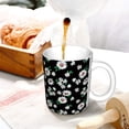 thumbnail image 3 of Yiaed Daisies Flowers Print Ceramics Coffee,Large Handle Design,Extra Large Tea and Coffee Cup for Office and Home Mugs, 3 of 6