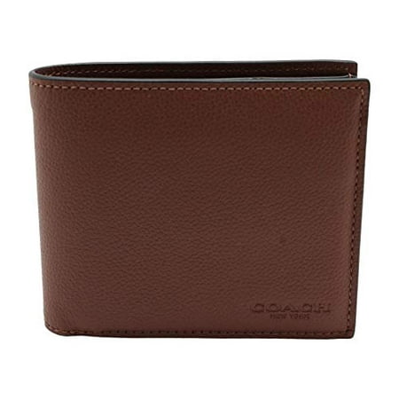 Coach Compact ID Wallet in Sport Calf Leather (Dark Saddle) - F74991 CWH