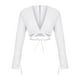 thumbnail image 3 of Camisas Para Mujer Nuevo Color Sólido Cuello en V Correas Recortadas Ombligo Corto Casual Cremallera Trasera Cárdigan Moda Camisa de Manga Larga Odeerbi ODB129892, 3 of 4