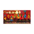 thumbnail image 3 of Pintura al óleo de una pieza de mujer africana sobre lienzo, imágenes de arte de pared abstracto de gran tamaño para sala de estar, decoración del hogar vintage, sin marco, 3 of 5