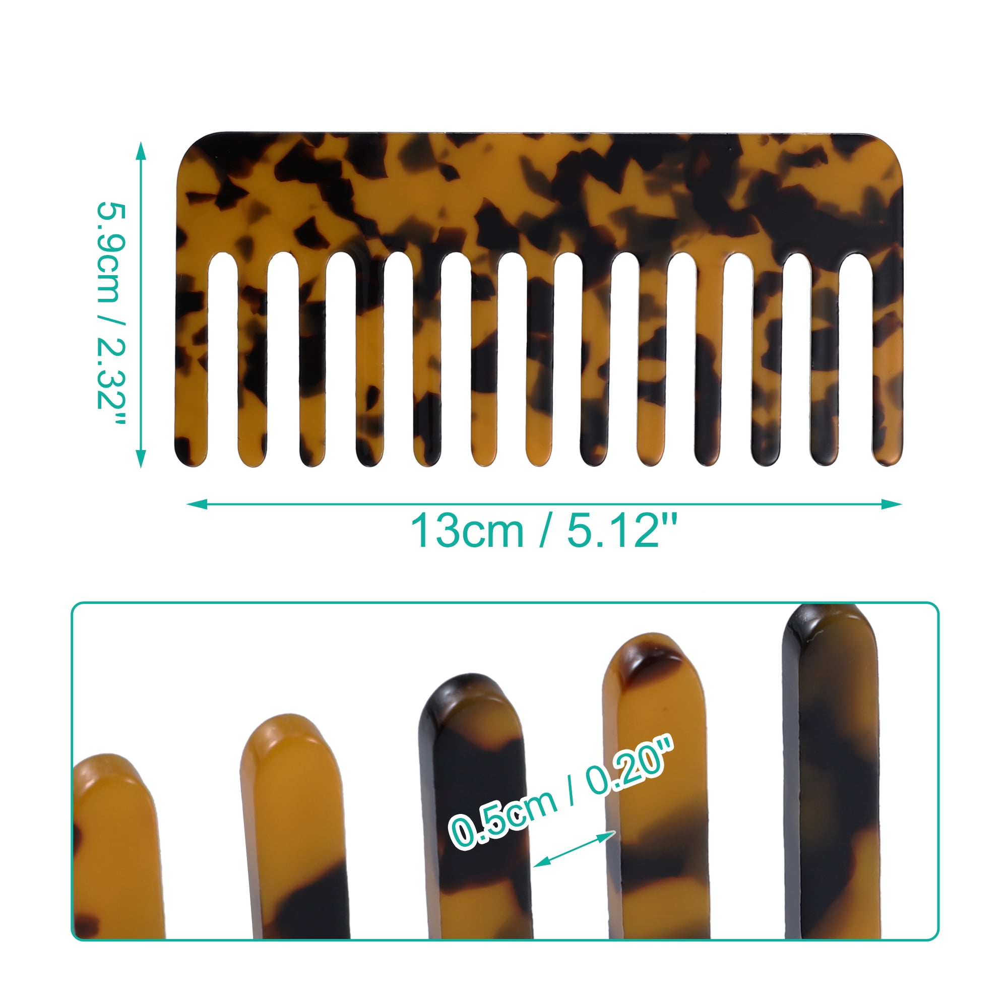Unique Bargains 2 Pcs Hair Comb Wide Tooth Hair Care Detangling Comb Brown