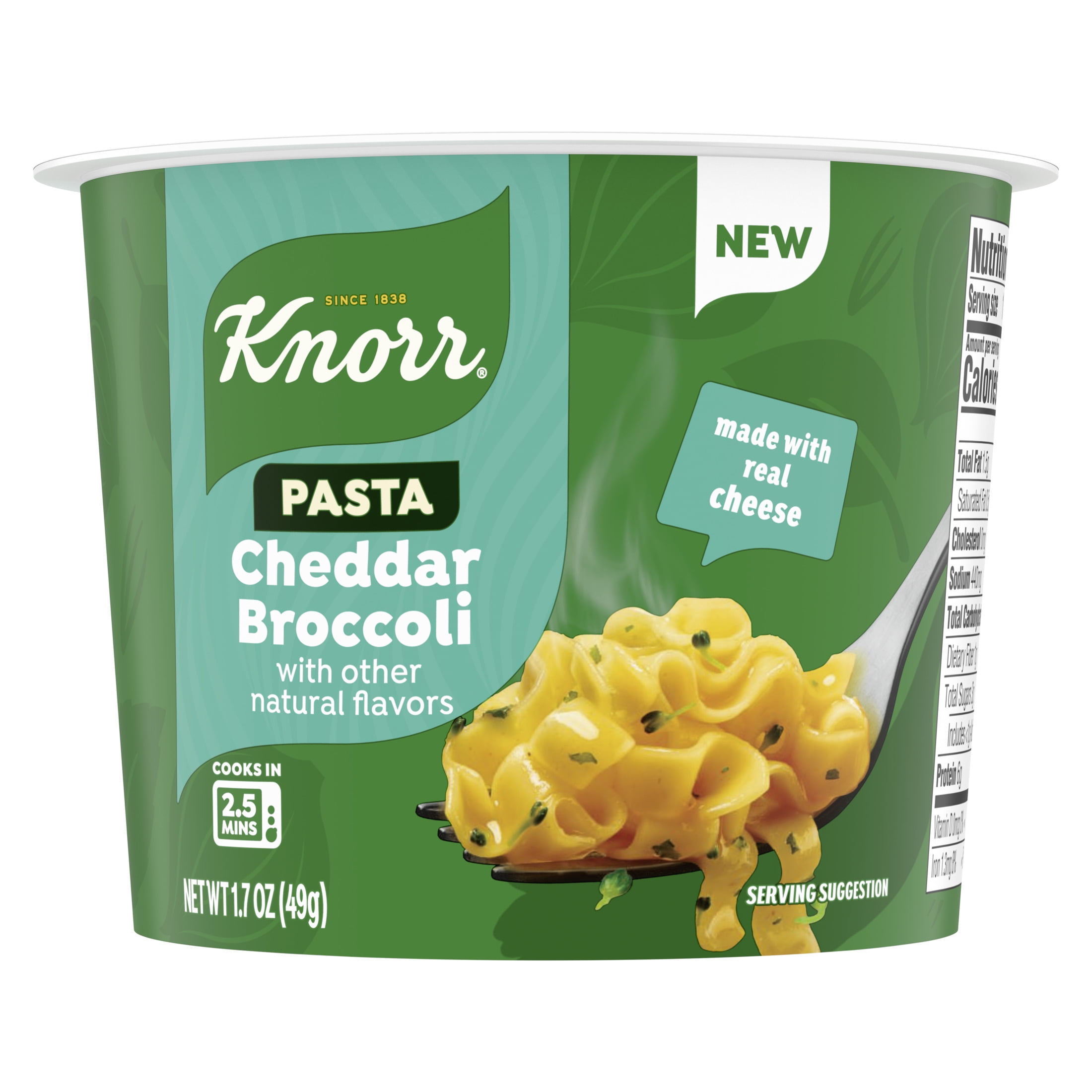 (6 pack) Knorr Sides Cheddar Broccoli Pasta Cups, Made With Real Cheese, 1.7 oz