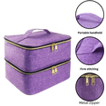 thumbnail image 2 of Estante de almacenamiento de esmalte de uñas morado, caja de viaje de maquillaje de uñas de doble capa, bolsa de almacenamiento de esmalte de uñas con aceite esencial, bolsa de viaje para cosméticos, 2 of 6