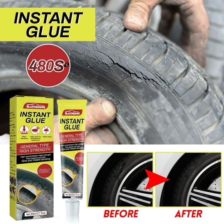 Car Tire Sealant, Strong Rubber Black Tire Puncture Repair Glue, Tire  Repair Glue, Tire Puncture Sealant Glue For Car, 1Oz 