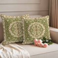 thumbnail image 2 of Classical Floral Pillow Covers 2 Pack Vintage Green Ethnic Bohemian Pastoral Pillowcase Waterproof Outdoor Throw Pillow Cover for Patio Garden Square Cushion 24”x24”, 2 of 9