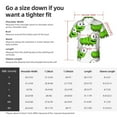 thumbnail image 3 of Cute Cartoon Green Caterpillars Men's 3d Print Casual Button Down Shirts, Novelty Hawaiian Short Sleeves L, 3 of 8