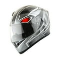 thumbnail image 4 of 1Storm Motorcycle Modular Full Face Flip up Dual Visor Helmet + Spoiler + Motorcycle Bluetooth Headset: HJK316 Mechanic Black, 4 of 7