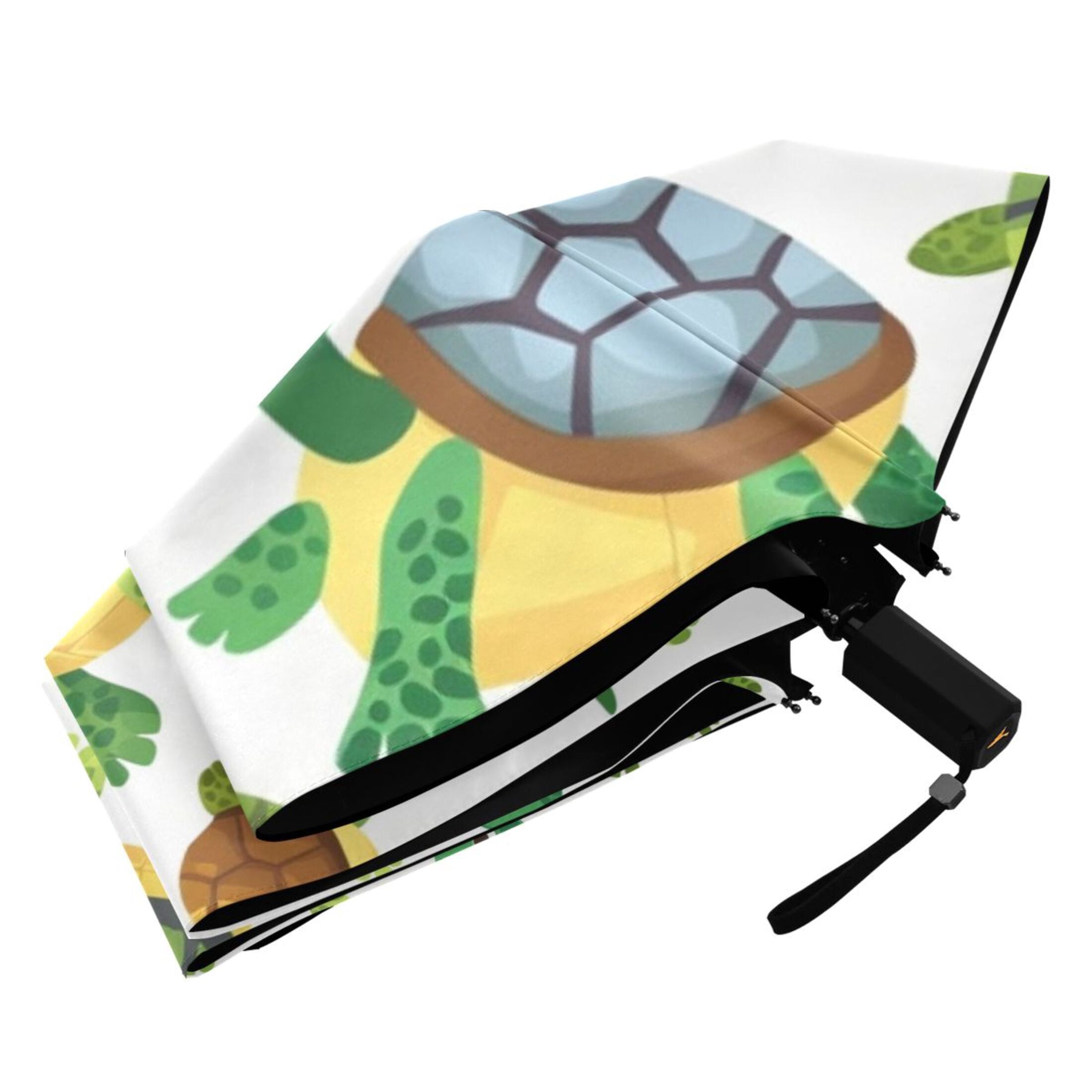 Cute Turtles UPF 50+ Compact Folding Umbrella for Rain Windproof Travel Umbrella Lightweight Packable