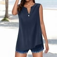 thumbnail image 2 of Kureaily Women's Solid Color Linen Vest Casual And Stylish Tank Top Womens Casual Tank, 2 of 5