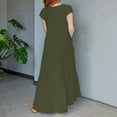 thumbnail image 6 of ZANZEA Womens Summer Short Sleeve V Neck Tiered A Line Long Dress Casual Loose Sundress, 6 of 6