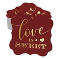 thumbnail image 1 of Inkdotpot Pack Of 100 Real Gold Foil Bracket Shape Paper Tags Love Is Sweet Wedding Favor Hang Tags, 1 of 6