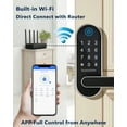 thumbnail image 3 of Euukaitary Fingerprint Smart Door Knob with Keypad, WiFi App Remote Control and Auto-Lock, Satin Nickel, 3 of 9