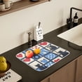thumbnail image 5 of Yayeee Dish Drying Mat for Kitchen Counter 16" x 18" Microfiber Super Absorbent Coffee Decorative Pad, Black Cats and Hearts, 5 of 9