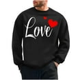 thumbnail image 2 of NTACZA Novelty Funny Shirts Mens Crew Neck Valentines Day Black Sweatshirt Holiday Heart Long Sleeve Mens Graphic Tees L, 2 of 5