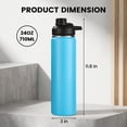 thumbnail image 2 of Hawsaiy 24 oz Insulated Stainless Steel Water Bottle with Handle, Leak-Proof Lid & Wide Mouth, Double Wall Vacuum, BPA Free, Keeps Cold & Hot, Blue, 2 of 9