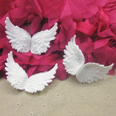 International Tractor Christmas Ornaments KABOER 6Pcs Angel Wings Craft Christmas Ornament Backpack Diy Cake Decoration Plastic Plated Small Wing 10cm ()