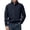 Navy-k, variant on Men's Autumn And Winter Long Sleeved Fleece Lined Outdoor Casual Half Zip Hoodless Top