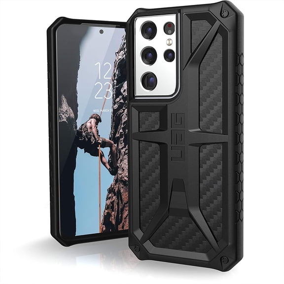 UAG Samsung Galaxy S21 Ultra 5G Case [6.8-inch screen] Rugged Lightweight Slim Shockproof Premium Monarch Protective Cover, Carbon Fiber