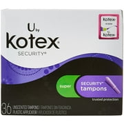 Angle View: Kotex Natural Balance Security Tampons Super Unscented - 36 CT